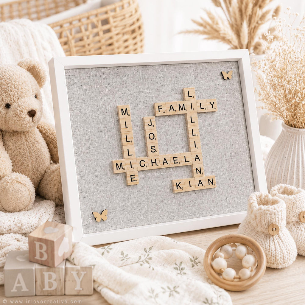 Wedding Couple Name Scrabble Frame