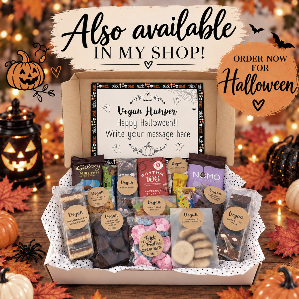 Personalised Vegan Gift Hamper | Dairy-free, Gluten-free, Nut-free options