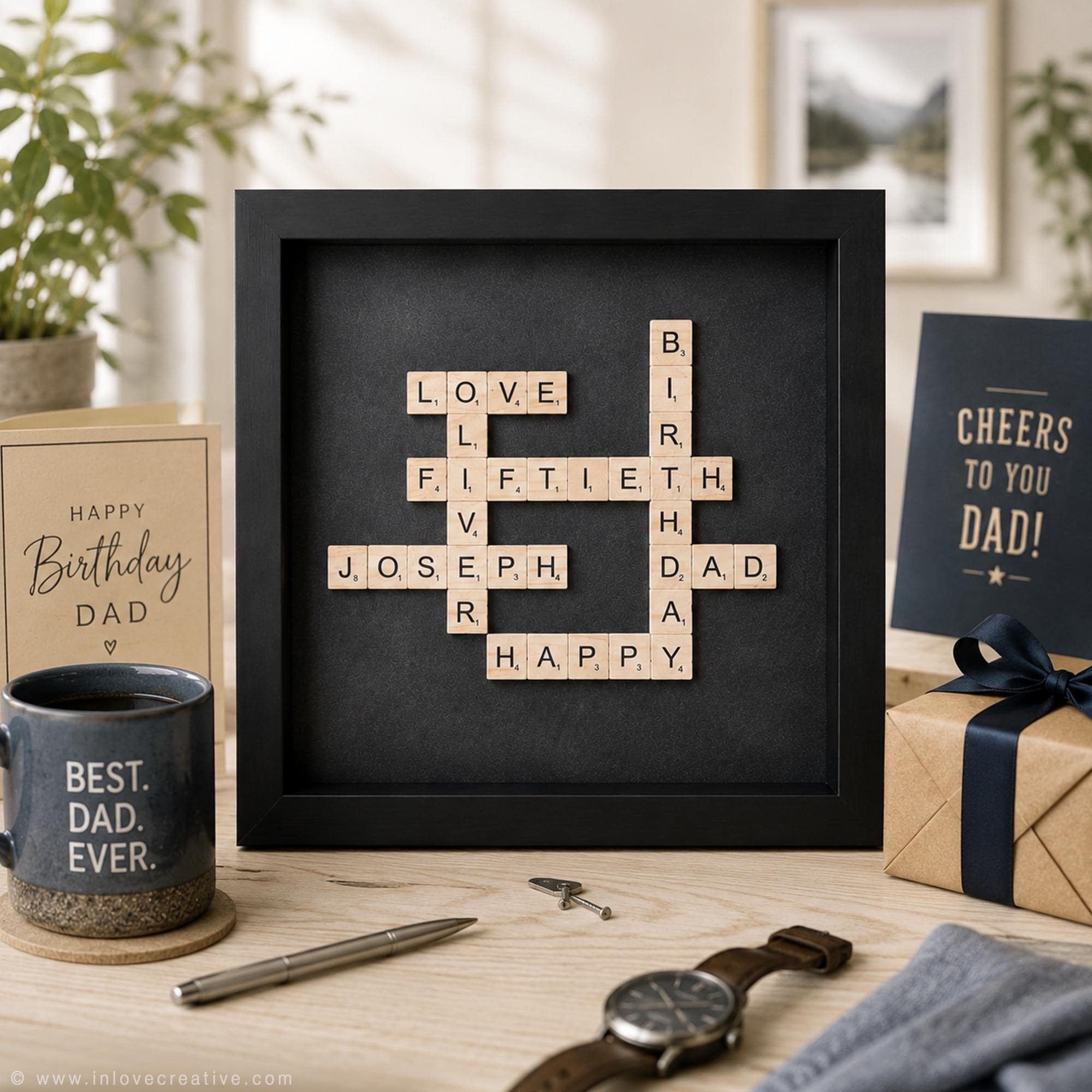 Birthday Gift for Him | Scrabble Name Frame