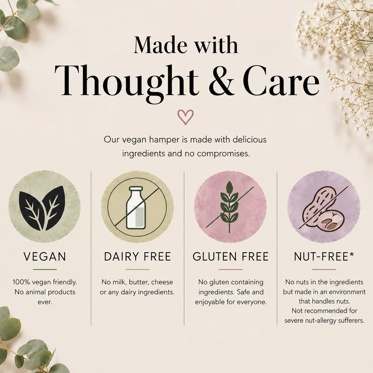 Personalised Vegan Gift Hamper | Dairy-free, Gluten-free, Nut-free options